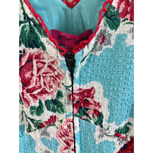 Betsey Johnson Turquoise and Red Floral Mini Dress - Picture 7 of 13